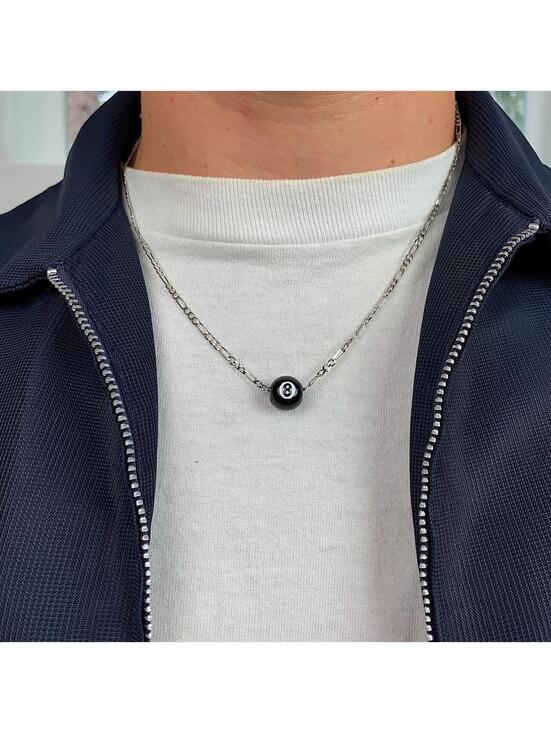 Other - Cyber Y2k Figaro silver chain 8 ball pendant necklace. Cool simple design.